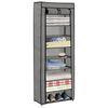 vidaXL Shoe Cabinet Gray Powder-coated tubes and non-woven fabric Medium