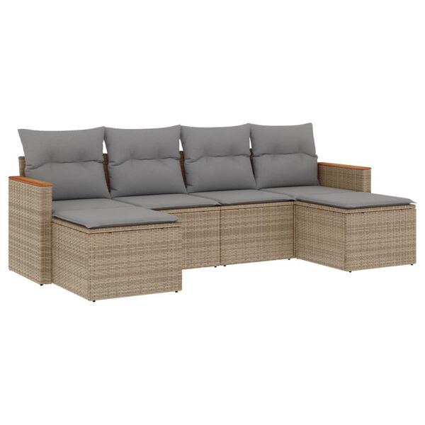 vidaXL Garden Sofa Set Beige and Light Gray