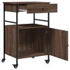 vidaXL Kitchen Trolley Brown Oak 22"x16.9"x35.2" Engineered Wood