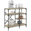 vidaXL Baker's Rack Sonoma Oak 35.4"x15.7"x33.1" Engineered Wood and Metal