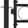 vidaXL Fence Gate Double Door with Arched Top Steel 157.5x78.7" Black