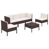 vidaXL Garden Lounge Set Brown and Cream White