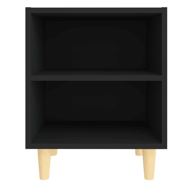 vidaXL Bed Cabinet Black Engineered wood, solid eucalyptus wood Small