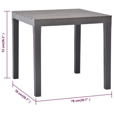 vidaXL Patio Table with 2 Benches Plastic Brown