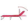 vidaXL Sun Lounger Red Powder-Coated Steel Standard Foldable