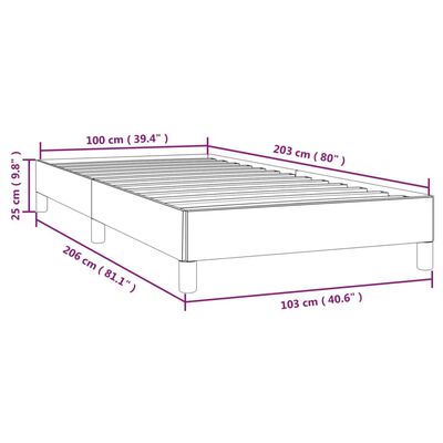 vidaXL Bed Frame Light Gray 39.4"x79.9" Twin XL Fabric