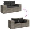 vidaXL Garden Sofa Set Gray PE rattan Large Adjustable Feet