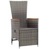 vidaXL Outdoor Chair Set of 2 Grey PE rattan Medium