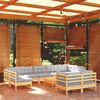 vidaXL Garden Lounge Set Grey Solid pinewood, fabric (100% polyester)
