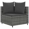 vidaXL Patio Sofa Set Set of 6 Grey Poly Rattan 6 Piece Set Modular