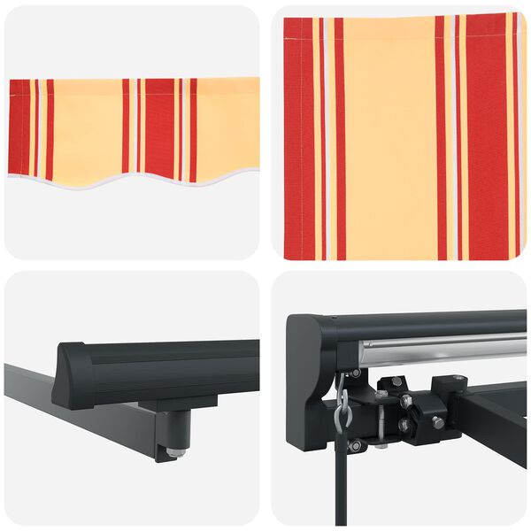 vidaXL Retractable Awning Manual Yellow and Orange 500x300 cm fabric