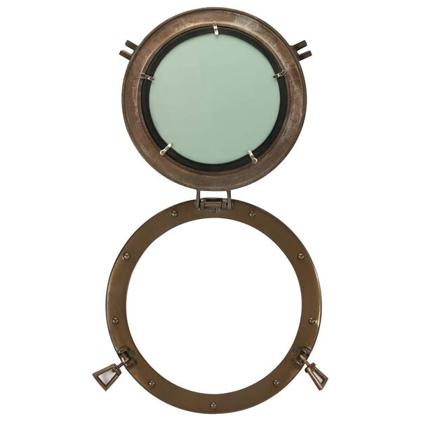 vidaXL&nbsp;Porthole Mirror&nbsp;Wall Hanging&nbsp;&Oslash;15"&nbsp;Aluminum and Glass