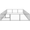 vidaXL Dog Kennel Black Steel Large Durable Outdoor Dog Kennel