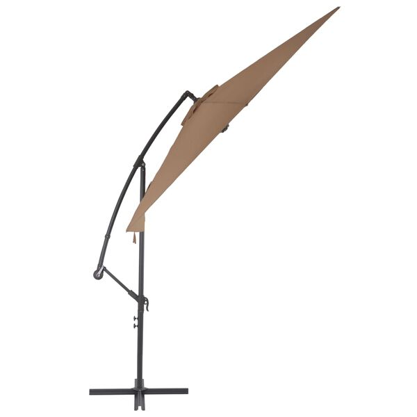 vidaXL Cantilever Umbrella Taupe Polyester, Metal Large Tiltable