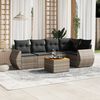 vidaXL Garden Sofa Set Grey PE Rattan Large Removable Covers