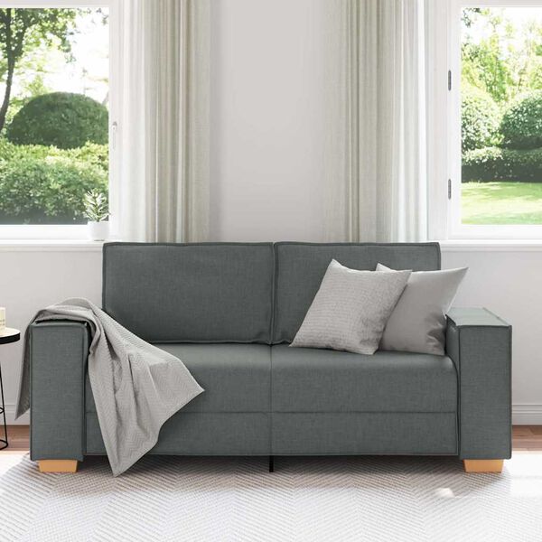 vidaXL 2-Seater Sofa Dark Grey 70.9"x30.7"x33.1" Fabric