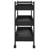 vidaXL Kitchen Trolley Black 19.7"x11.8"x27.6" Engineered Wood
