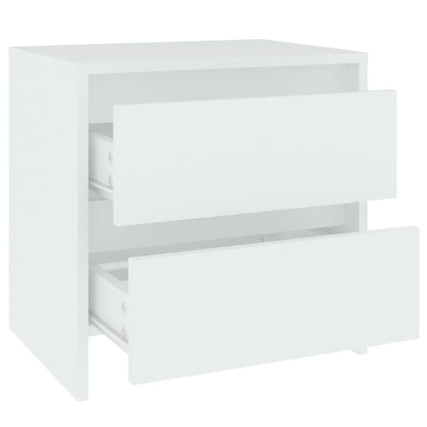 vidaXL Bedside Cabinet White Engineered Wood Regular Bedside Cabinet