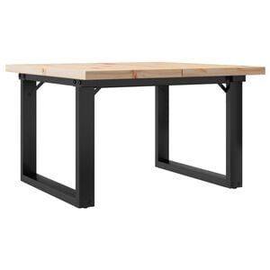 vidaXL Coffee Table O-Frame 23.6"x23.6"x15.9" Solid Wood Pine and Steel