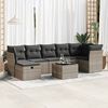 vidaXL Garden Sofa Set Grey PE Rattan Large Adjustable Feet