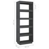 vidaXL Book Cabinet Grey Solid Pinewood Medium Book Cabinet
