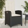 vidaXL Reclining Garden Chair Black PE Rattan Standard