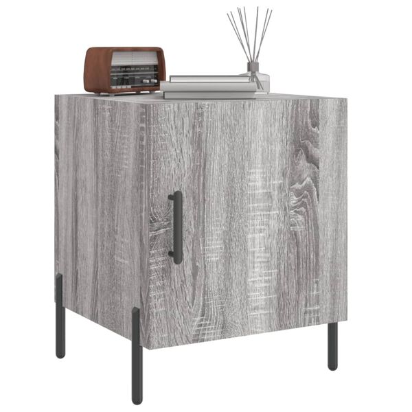 vidaXL Bedside Cabinet Gray sonoma Engineered wood, Iron Medium Storage