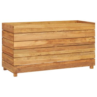 vidaXL Raised Bed 39.4"x15.7"x21.7" Recycled Teak Wood and Steel