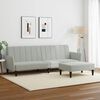 vidaXL Sofa Bed Light Grey Velvet (100% polyester), wood, plastic 2-Seater