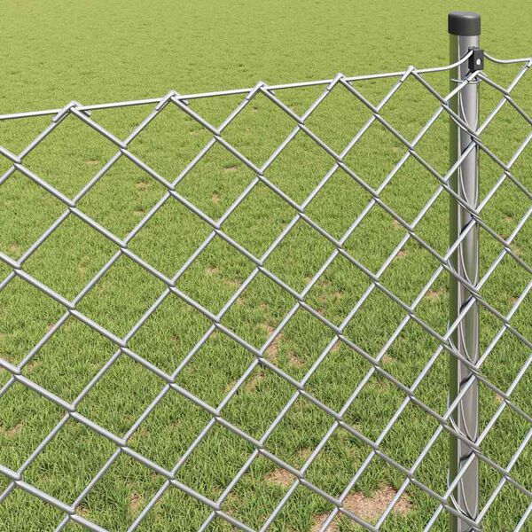 vidaXL Chain Link Fence Silver 984.3" x 15.7" Galvanized steel