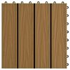 vidaXL 11 pcs Decking Tiles Deep Embossed WPC 11.8"x11.8" 1 sqm Teak Color