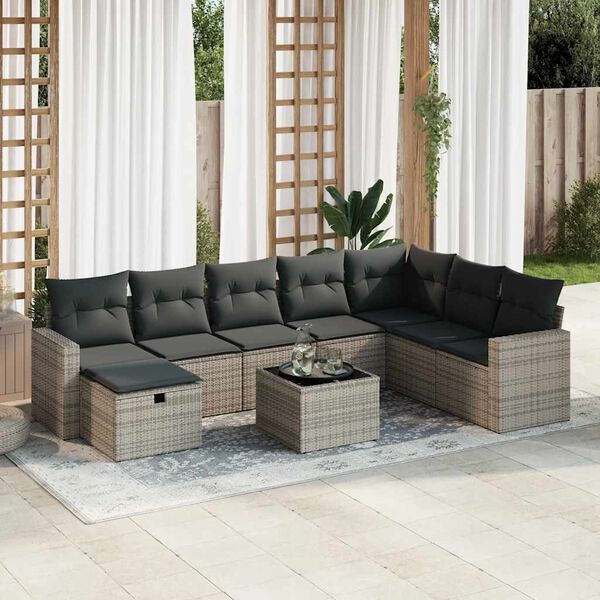 vidaXL Garden Sofa Set Grey