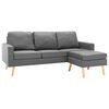vidaXL Sofa Light Grey 100% polyester, solid pine wood, rubberwood Large