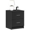 vidaXL Bedside Cabinet Set of 2 Black Engineered wood Medium