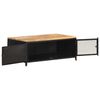 vidaXL Coffee Table Black, Natural Wood Solid Mango Wood, Powder-Coated Iron