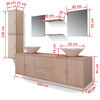 vidaXL Bathroom Cabinet Beige, White Engineered wood, Ceramic Standard