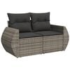vidaXL Garden Sofa Set Grey PE rattan, powder-coated steel, acacia wood