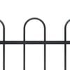 vidaXL Garden Fence with Hoop Top Steel 421.3"x31.5" Black