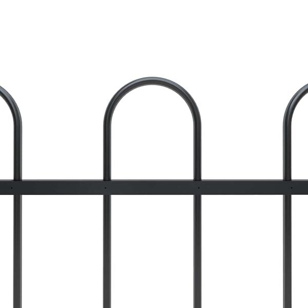 vidaXL Garden Fence with Hoop Top Steel 421.3"x31.5" Black