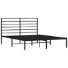 vidaXL Bed Frame Black Powder-Coated Steel Small Double Bed Frame