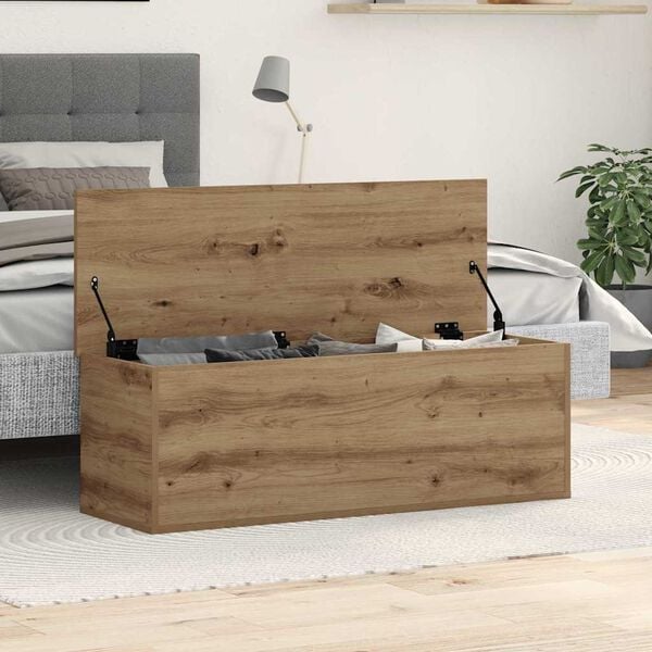 vidaXL Storage Box with Storage Artisan Oak 40.16 x 13.78 x 13.78 in