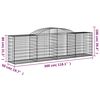 vidaXL Gabion Basket Set of 6 Silver Galvanized iron 118.1x19.7x39.4 in