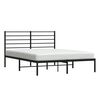 vidaXL Bed Frame Black Powder-Coated Steel Small Double Bed Frame