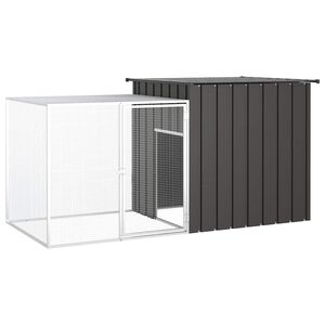 vidaXL Chicken Cage Anthracite Galvanized steel 78.7 x 35.8 x 39.4 in