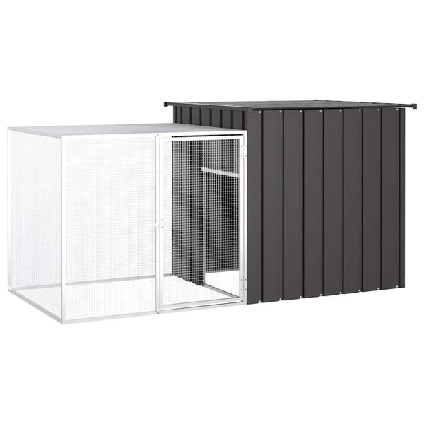 vidaXL Chicken Cage Anthracite Galvanized steel 78.7 x 35.8 x 39.4 in