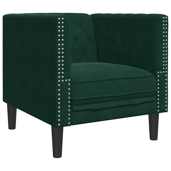 vidaXL Chesterfield Sofa Chair Dark Green