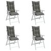 vidaXL Highback Chair Cushion Set of 4 Melange dark grey