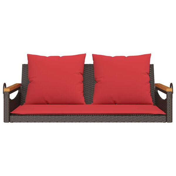 vidaXL Patio Swing Bench Brown, Red