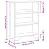 vidaXL Bookcase Brown oak Engineered wood Medium Bookcase Rectangular
