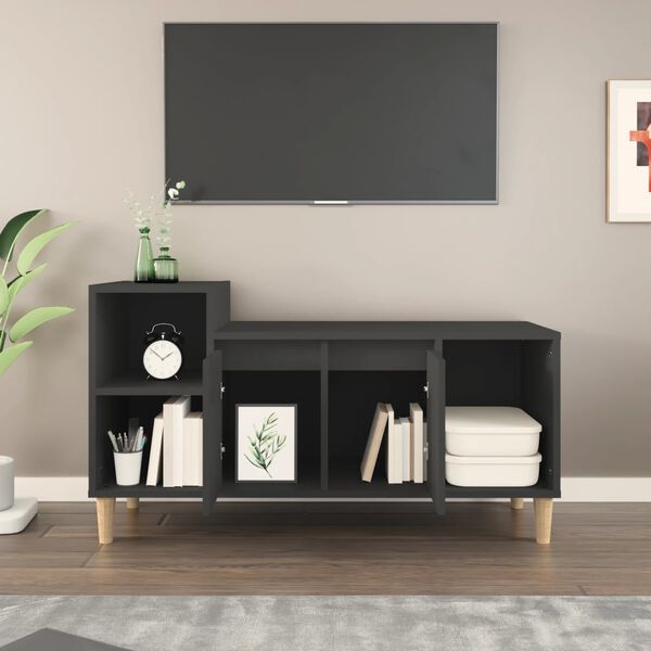 vidaXL TV Cabinet Black Engineered wood 39.4 in x 13.8 in x 21.7 in